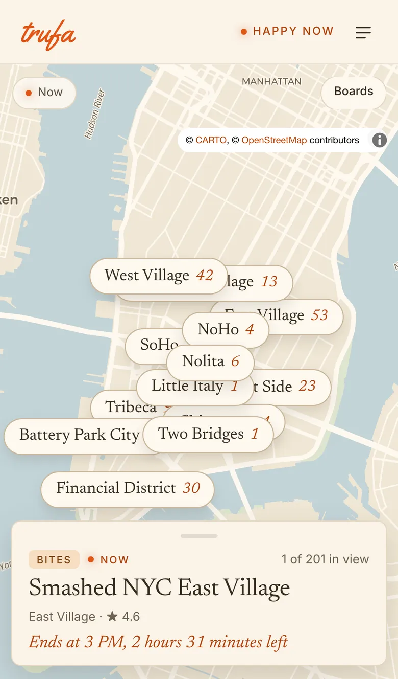 Screenshot: The map