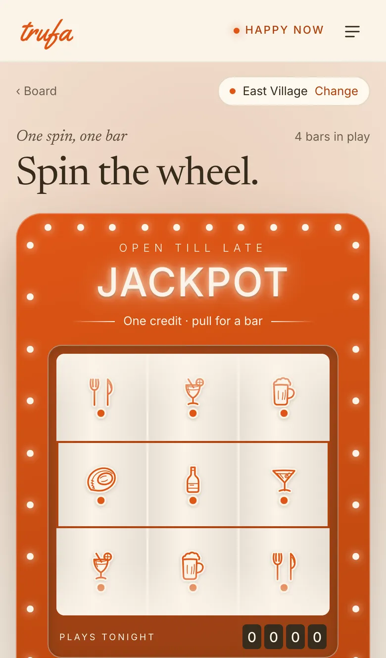 Screenshot: The spin machine